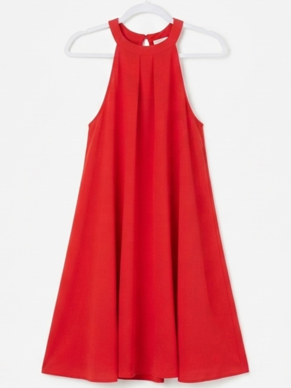 Coral Red A-Line Dress with Gold Buttons (XS / 0-2)